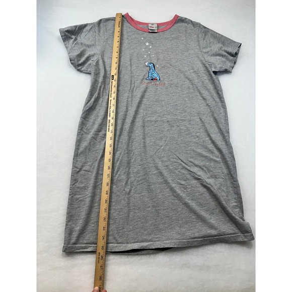 Disney Store Eeyore Star Gazing Nightshirt Gray Pink Ringer Sleep Tee Womens S/M - Picture 3 of 7